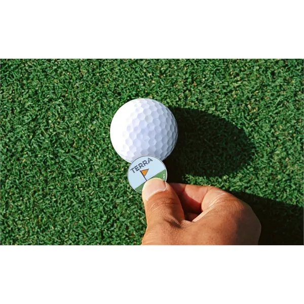 Custom Golf Ball Markers crafted from durable metal with PMS matched... from ASI 45657 Pop! Promos