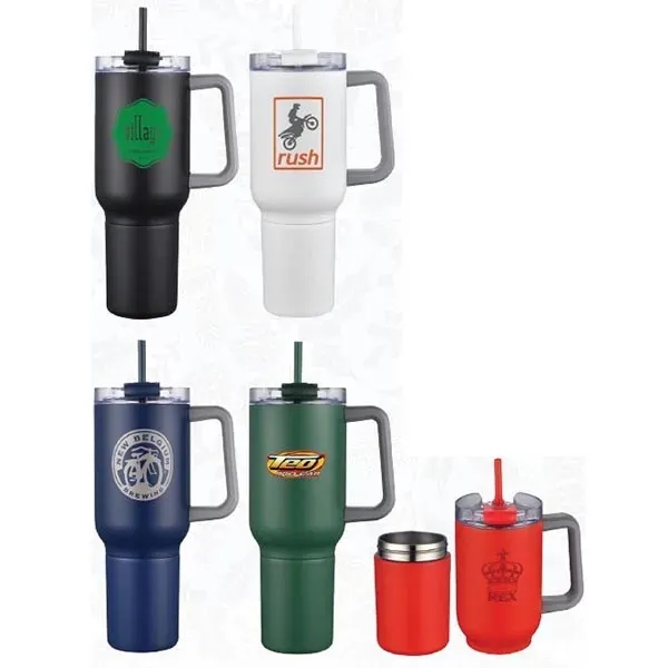 21 oz SipTek Dual Mug with Straw and Can Holder.... from ASI 99030 Zipline
