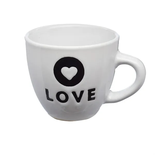 2 oz. traditional style ceramic 'Love is All' espresso mug.... from ASI 39552 BEL Promo
