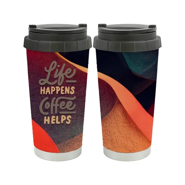 16 oz. insulated stainless steel travel mug with lid and carry... from ASI 39552 BEL Promo
