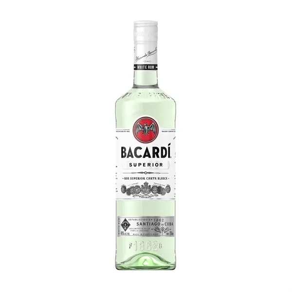 750-milliliter Bacardi Superior white rum bottle with imprint options.... from ASI 30223 A Plus Wine Designs