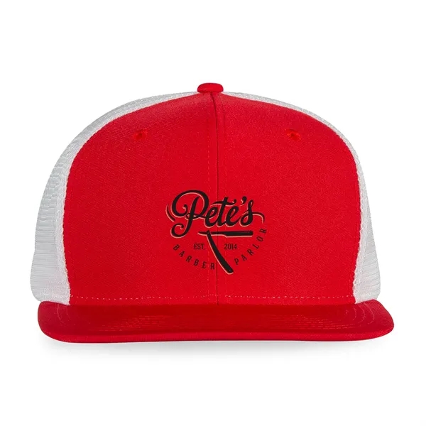 6-panel trucker cap with flex mesh back panels, flat brim and... from ASI 56070 Gemline / Gemline®