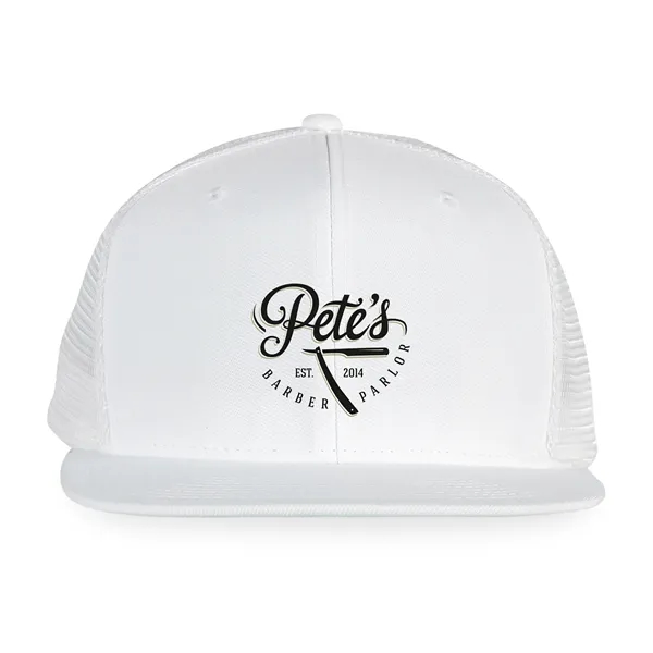 6-panel trucker cap with flex mesh back panels, flat brim and... from ASI 56070 Gemline / Gemline®