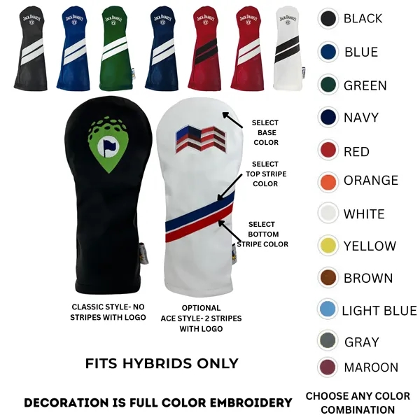 Head cover with an assortment of colors.... from ASI 57653 Gold Bond