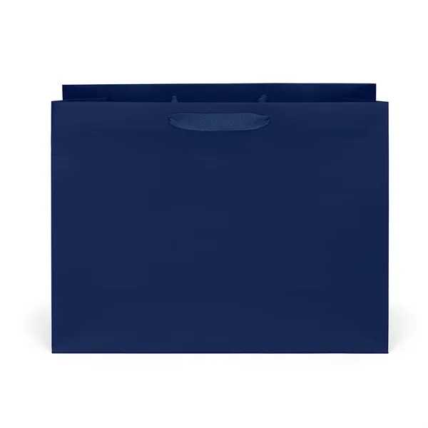 Premium-weight matte-laminated bag with woven handles and fold-over top.... from ASI 37940 Bag Makers Inc