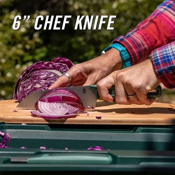 Six-piece camping cutting board and knife set. Features two dual-sided outdoor... from ASI 46170 Compass Industries Inc