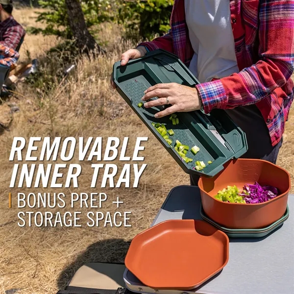 Six-piece camping cutting board and knife set. Features two dual-sided outdoor... from ASI 46170 Compass Industries Inc