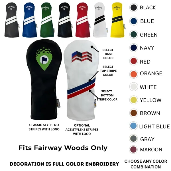 Fairway head cover with an assortment of colors.... from ASI 57653 Gold Bond