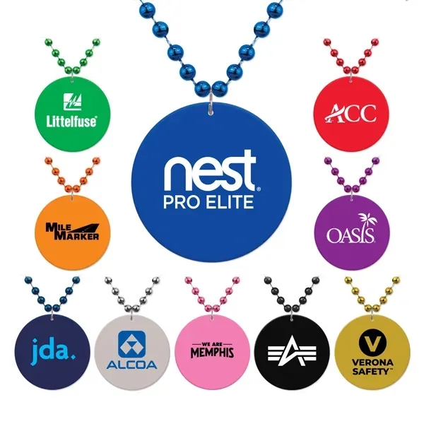 33" beaded necklace with 7mm beads and 2 1/2" medallion.... from ASI 98360 WOWLine / WOWLine®