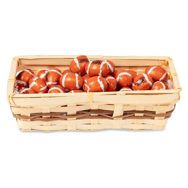 Gift Basket with Chocolate Footballs... from ASI 44900 NC Custom (CI/Lanco) / ChocInn/Lanco