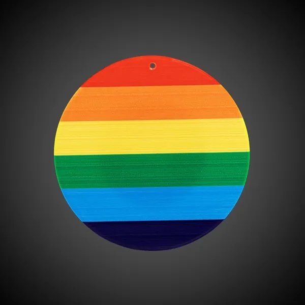 Light up medallion with rainbow pride theme.... from ASI 42016 Brighter Promotions Inc