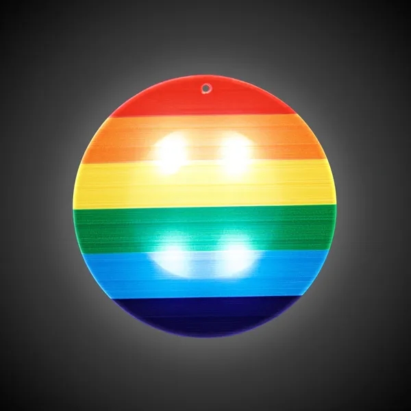 Light up medallion with rainbow pride theme.... from ASI 42016 Brighter Promotions Inc