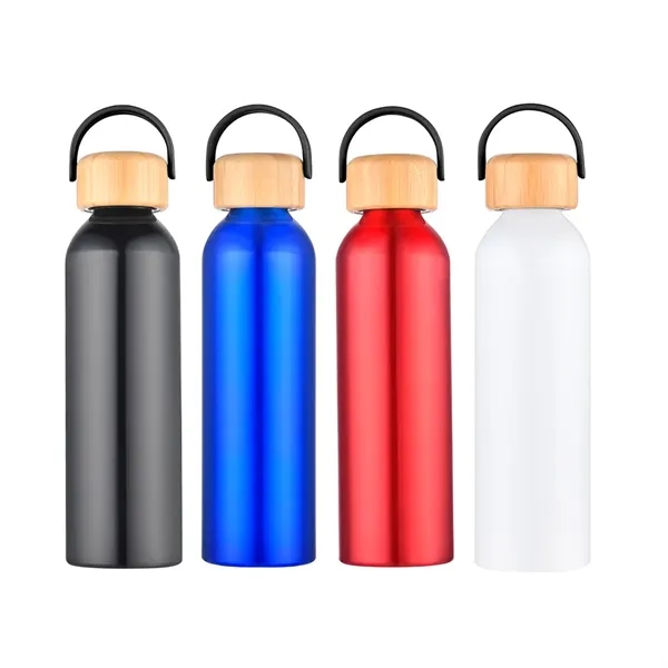 24 oz Water Bottle made from Recycled Aluminum with a Bamboo... from ASI 31517 Admart Products