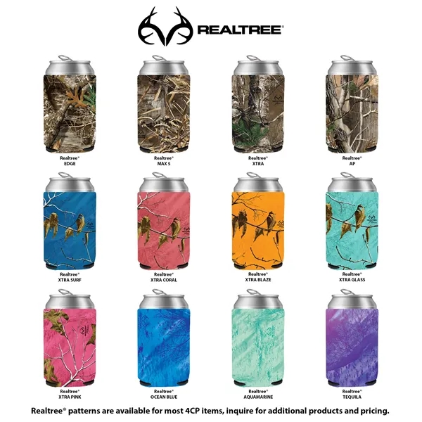 A beverage insulator featuring a licensed REALTREE® imprint and high-density foam... from ASI 61966 HPG / Best Promotions USA