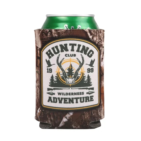 A beverage insulator featuring a licensed REALTREE® imprint and high-density foam... from ASI 61966 HPG / Best Promotions USA