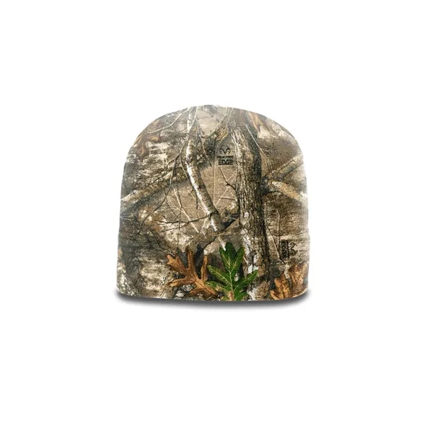 Camo microfleece beanie with lightweight warmth, quick-drying polyester, and etched leather... from ASI 72657 Active Life Promo