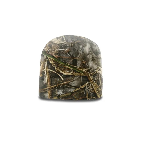 Camo microfleece beanie with lightweight warmth, quick-drying polyester, and etched leather... from ASI 72657 Active Life Promo