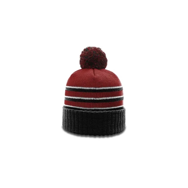 Classic beanie with a fluffy pom, ribbed knit cuff, and bold... from ASI 72657 Active Life Promo