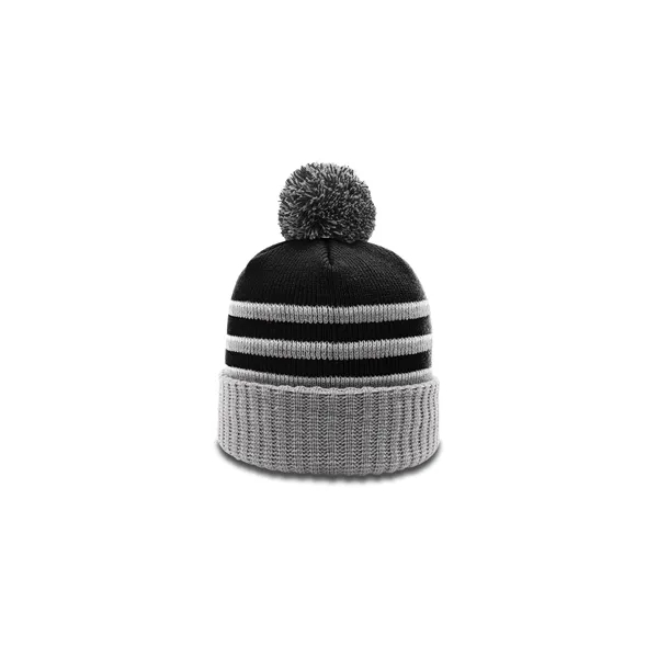 Classic beanie with a fluffy pom, ribbed knit cuff, and bold... from ASI 72657 Active Life Promo