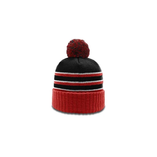 Classic beanie with a fluffy pom, ribbed knit cuff, and bold... from ASI 72657 Active Life Promo