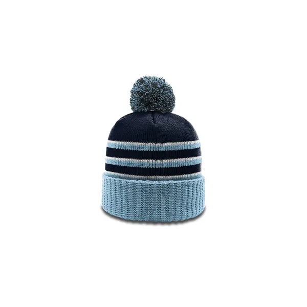 Classic beanie with a fluffy pom, ribbed knit cuff, and bold... from ASI 72657 Active Life Promo