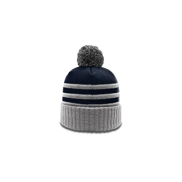 Classic beanie with a fluffy pom, ribbed knit cuff, and bold... from ASI 72657 Active Life Promo