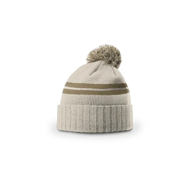 Short pom beanie with a non-slouch design, ribbed cuff, and fluffy... from ASI 72657 Active Life Promo