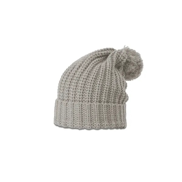 Stylish beanie with a thick cable knit, ribbed cuff, and playful... from ASI 72657 Active Life Promo