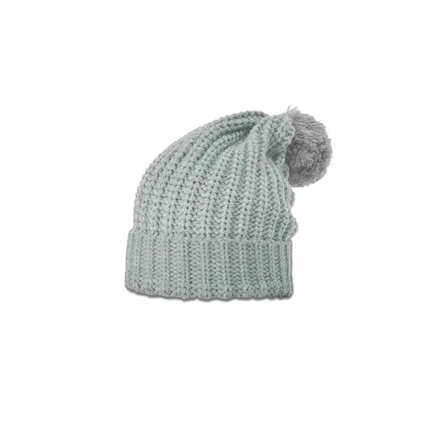 Stylish beanie with a thick cable knit, ribbed cuff, and playful... from ASI 72657 Active Life Promo