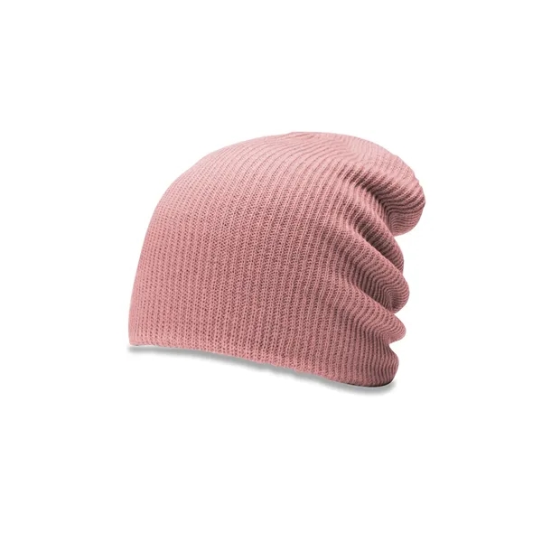 Soft acrylic beanie with ribbed knit, super-slouch fit, and a cozy,... from ASI 72657 Active Life Promo