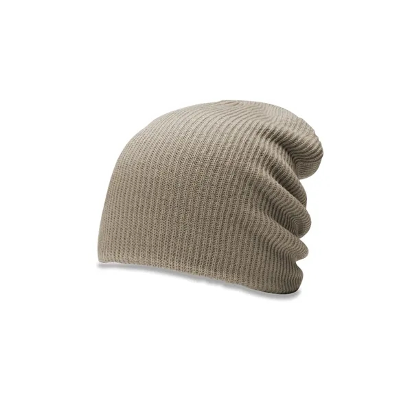 Soft acrylic beanie with ribbed knit, super-slouch fit, and a cozy,... from ASI 72657 Active Life Promo