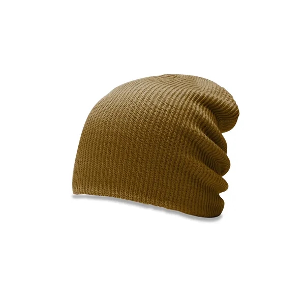 Soft acrylic beanie with ribbed knit, super-slouch fit, and a cozy,... from ASI 72657 Active Life Promo