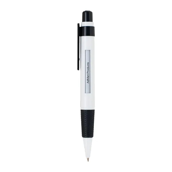 Click action rotating message retractable ballpoint pen with rubber grip.... from ASI 31517 Admart Products / Admart Line