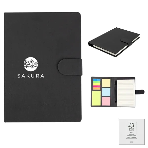 Padfolio with 80 page lined note pad, 5 colors of sticky... from ASI 61125 Hit Promotional Products / Hit®