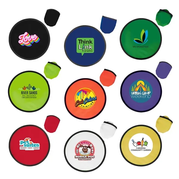 10" folding polyester flying disc toy with storage case.... from ASI 63549 Jornik Manufacturing Corp