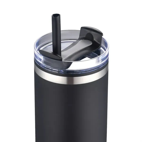 30-oz. double walled stainless steel and polypropylene tumbler with clear straw... from ASI 57655 STOPNGO Line