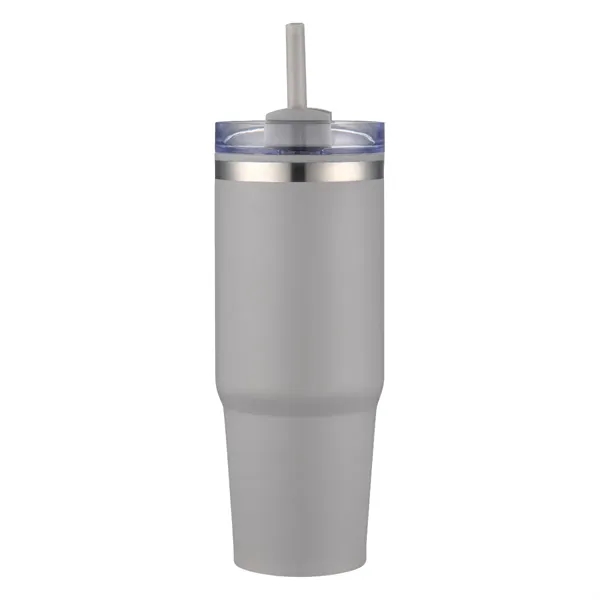 30-oz. double walled stainless steel and polypropylene tumbler with clear straw... from ASI 57655 STOPNGO Line