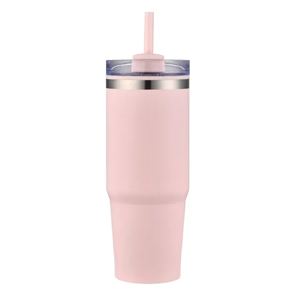 30-oz. double walled stainless steel and polypropylene tumbler with clear straw... from ASI 57655 STOPNGO Line