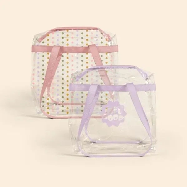 Clear vinyl with a zipper closure.... from ASI 74710 Numo