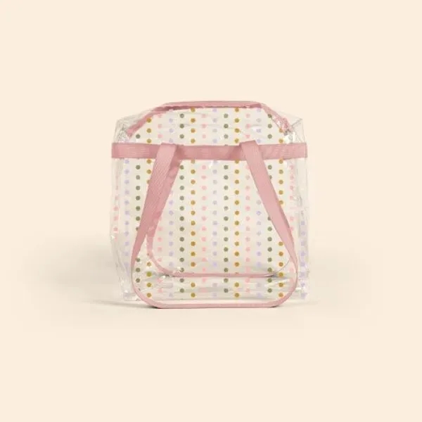 Clear vinyl with a zipper closure.... from ASI 74710 Numo