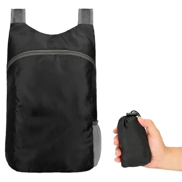 Foldable lightweight portable waterproof backpack plus 1 color silkscreen imprint on... from ASI 37218 Athena Promo (tm)