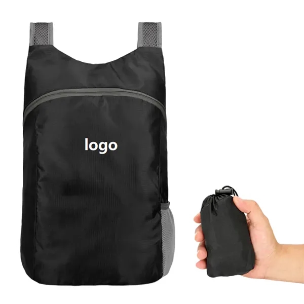 Foldable lightweight portable waterproof backpack plus 1 color silkscreen imprint on... from ASI 37218 Athena Promo (tm)