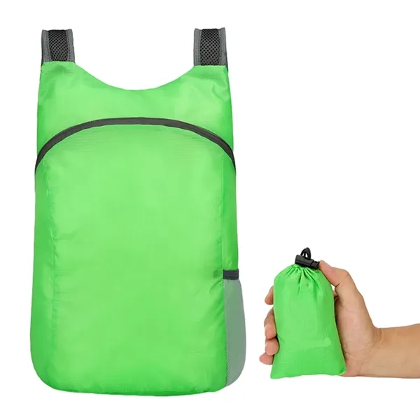 Foldable lightweight portable waterproof backpack plus 1 color silkscreen imprint on... from ASI 37218 Athena Promo (tm)