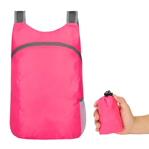 Foldable lightweight portable waterproof backpack plus 1 color silkscreen imprint on... from ASI 37218 Athena Promo (tm)