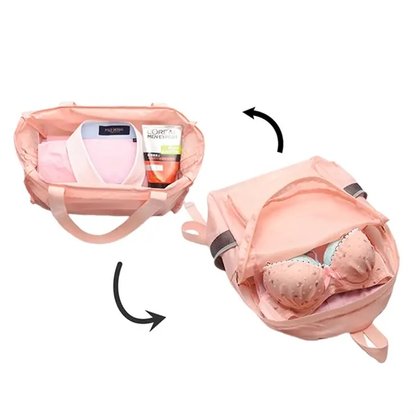 2-in-1 foldable backpack tote bag plus 1 color silkscreen imprint on... from ASI 37218 Athena Promo (tm)