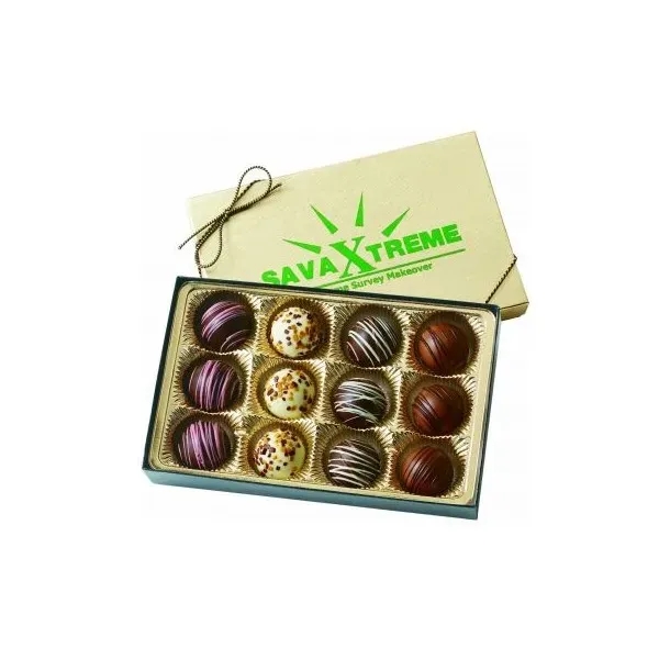 Truffle Gift Box with 12 Truffles... from ASI 44900 NC Custom (CI/Lanco) / Chocolate Inn