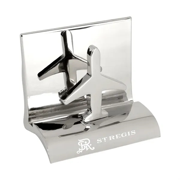 Shiny chrome airplane shaped business card holder.... from ASI 31517 Admart Products / Admart Line