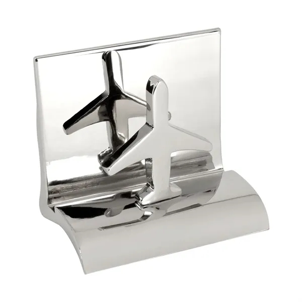Shiny chrome airplane shaped business card holder.... from ASI 31517 Admart Products / Admart Line
