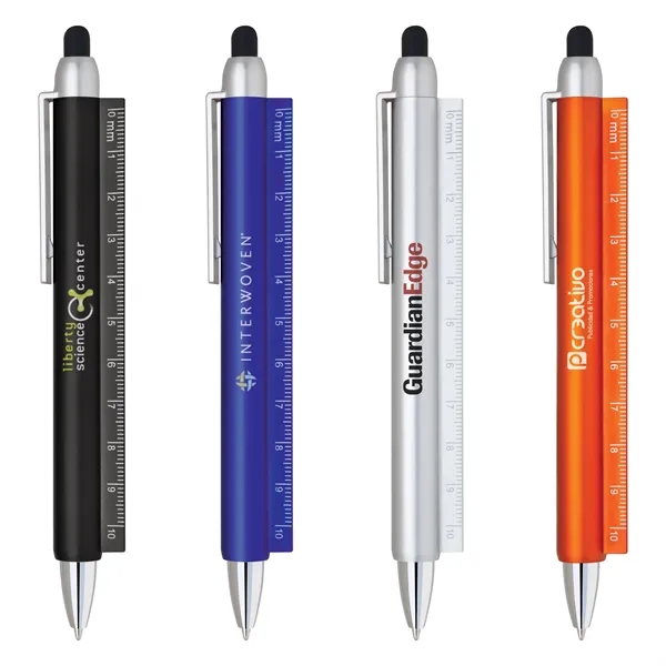 Plastic click action stylus pen with a ruler body. Stylus pen... from ASI 68190 Lungsal / Lungsal