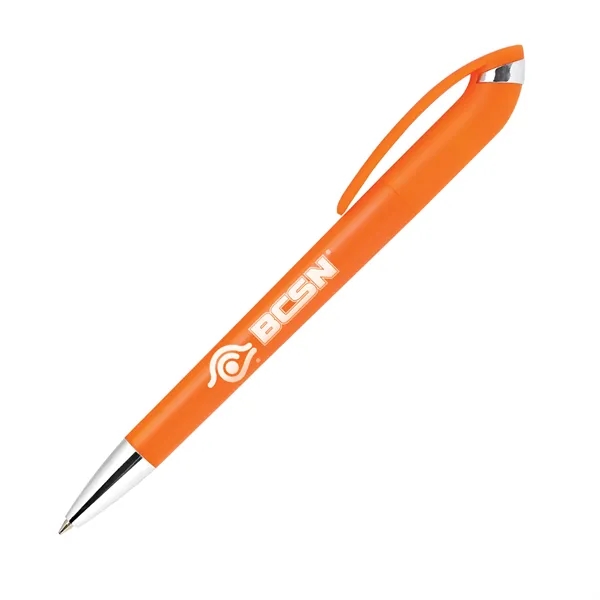 Twist-action ballpoint pen with a brightly solid color barrel with shining... from ASI 68190 Lungsal / Lungsal